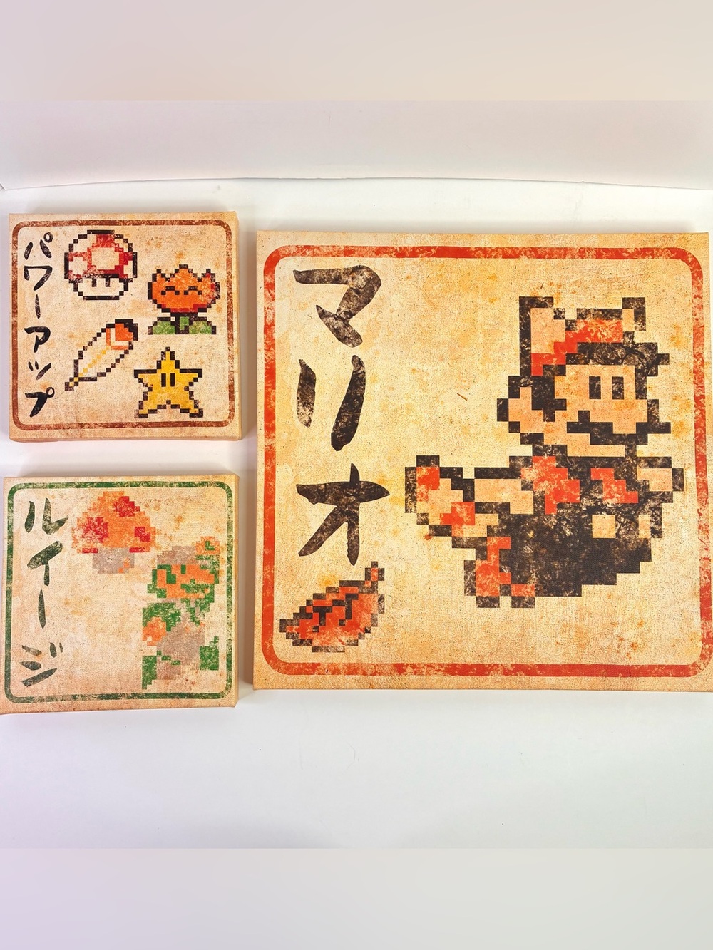 Pyramid America Nintendo Super Mario Canvas Art Work Set of 3 6x6 & 12x12 2018